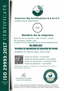 CERTIFICADO DE ISO 299932017